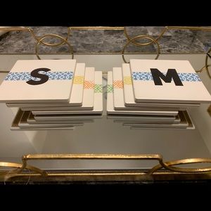 Marble Monogram Coasters, M & S (set of 4 each).